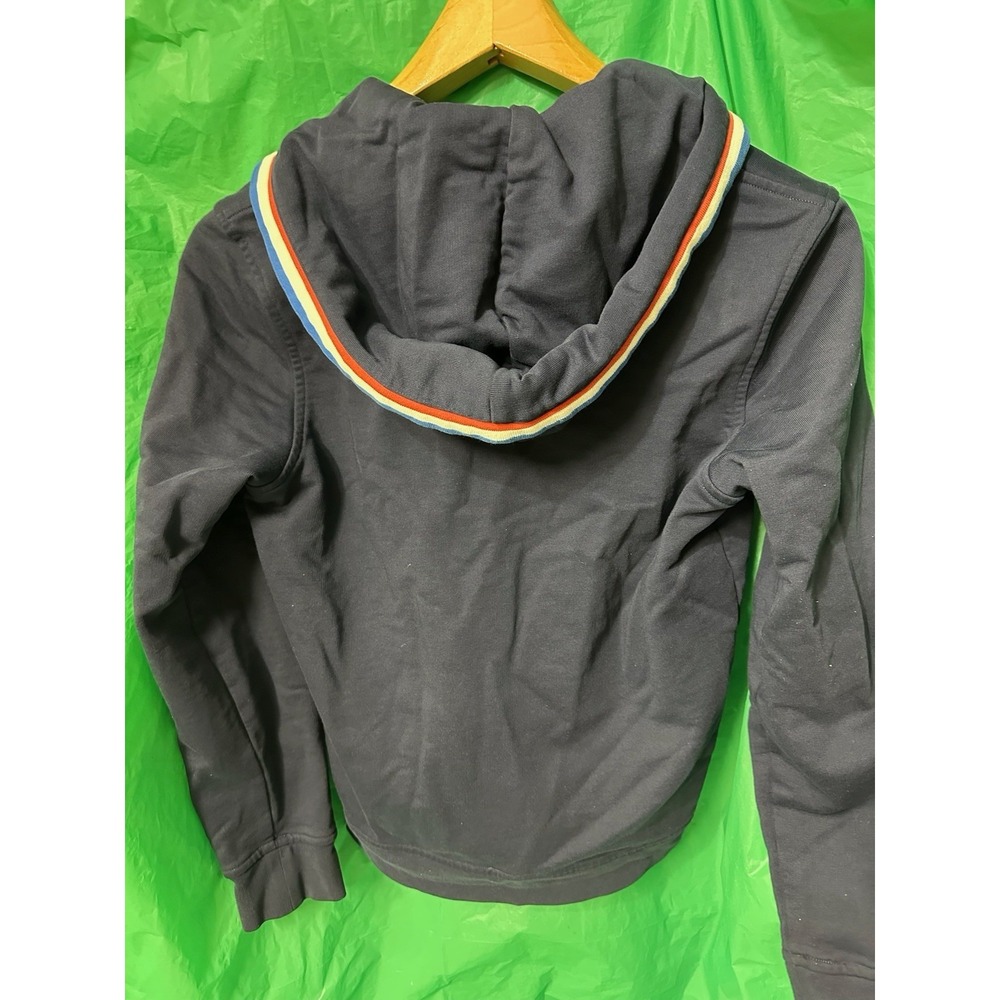 Lacoste LIVE Navy Full Zip Hoodie Crocodile Logo Drawstring Size 4 - Picture 9 of 9